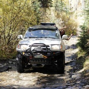 Going up a creek bed on Shrine Pass