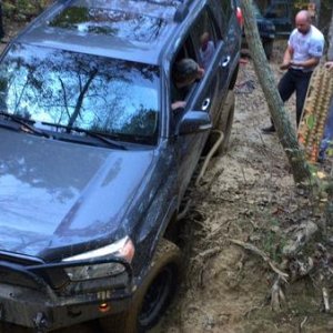 Broke a tow rope when the Taco tried to pull her out.