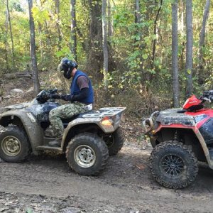 Fellow drinkers on the trail. Drive with one hand, drink with the other.  The ATVs even have cup holders.