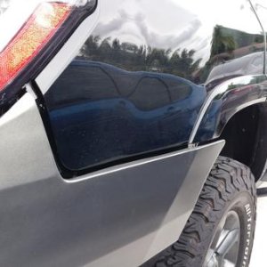 close ups of some of the spacing but its about an inch down an inch out (bowing out away from the vehicle) basically as if the vehicle sits inside the