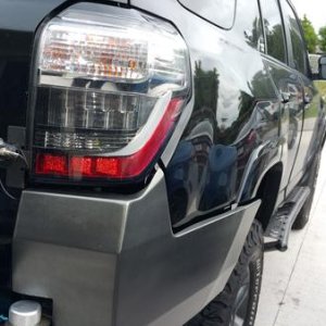 close ups of some of the spacing but its about an inch down an inch out (bowing out away from the vehicle) basically as if the vehicle sits inside the