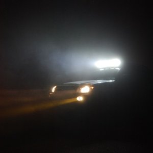 Shrockworks with PIAA Ion Crystal, Stock Headlight, and Auxbeam Spot/Flood Combo