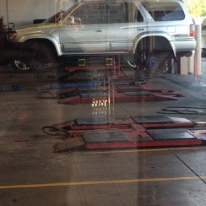When I was getting new rims put on :-)