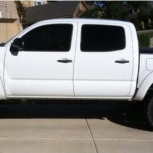 2013. 3" lift - Eibach springs and Bilstein 5100s. Add a leaf in back.  SCS Stealth wheels. 265 70 17 BFG ATs.