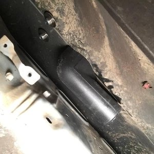 Inside fender without elbow installed