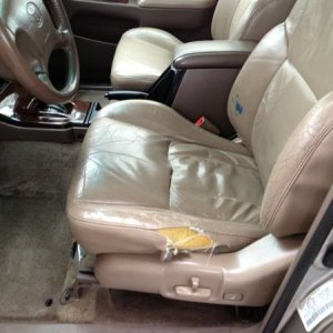 Any suggestions on repairing leather drivers seat would be appreciated.