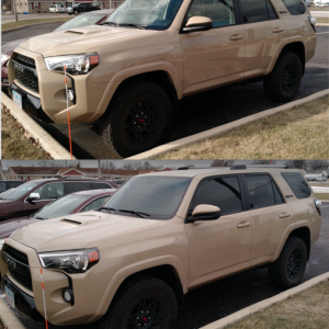 Top: Stock
Bottom: 20% driver / passenger windows, 35% windshield