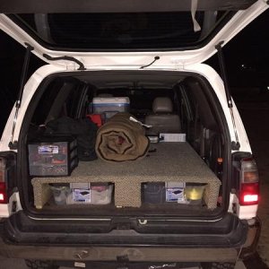 Sleeping platform/ready for the inaugural trip.