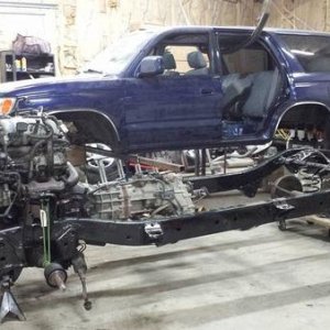 New frame with drivetrain installed