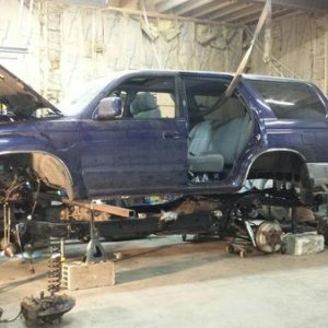 New frame with body ready to go back on.