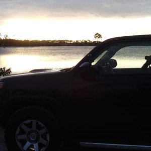 Waiting for gators at sunset