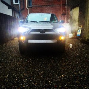 OPT7 LED headlights and Lamin-X fog light film