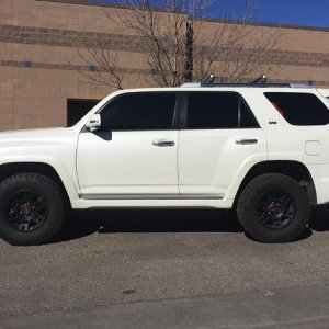 New Burtman Industries 1" rear spacer installed. Just the right amount of lift for a more aggressive look without overdoing it. Along with a 1.5" fron