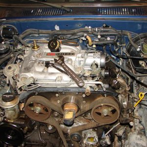 motor being torn down & out.