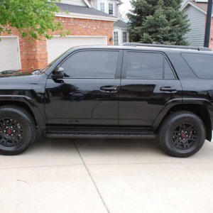 My girl with her new TRD Pro wheels. Black on black on black. Exactly the look I was aiming for.