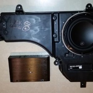 JL 8W3V3-4 Sub

Stock Box (I got from a member on this site) 

Kenwood  XR900-5 Amp