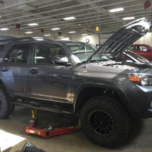 In the shop, everything done in a day except for the alignment (dagggg)!