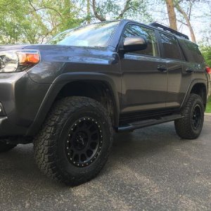 Icon lift on, BFG's on, method nv wheels on, westin nerds on