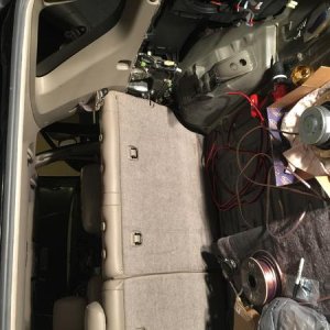 During my audio overhaul. Running new wires and swapping out the sub in the hidden encloser