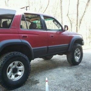 rear bumper, fender flares and trim painted flat black
