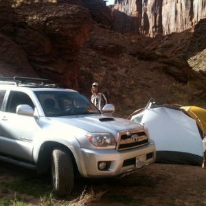 Moab Spring '11 Camping with the ski racks.