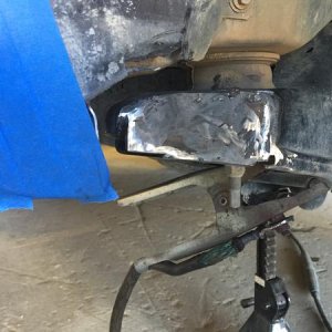 Shaved the weld. Prep' for rustoleum.