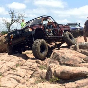 Flexing the trail rig at k2