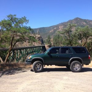 Bridge crossing a river in N Cali. Humbolt area.  Had a dedication to pioneers of stage drivers
"Knights of the whip" (1887)
To those who boldly trave