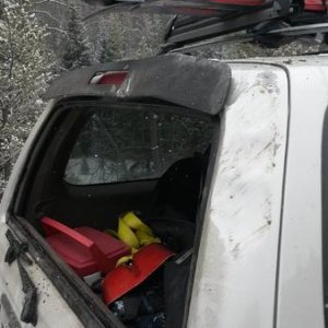 The branches blew out my rear window, dented my lift gate and broke the mount for my spoiler.