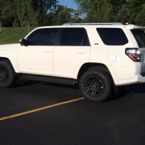 Emblem blackout, Window tint, TRD Pro wheels, Terra Grappler tires
