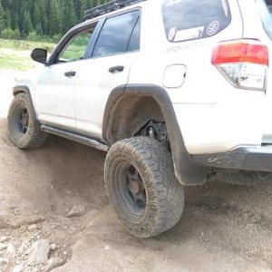 Stretching her legs out