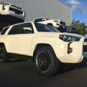 Before it even left the dealership, the stock rims and tires were sold and replaced with TRD's and KO2's..