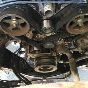 Replaced front seal, timing belt, water pump, etc.