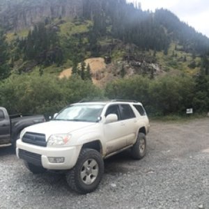 After Yankee Boy.
My buddy's TRD Tacoma did very well on the trails, only scratched up his sissy steps.