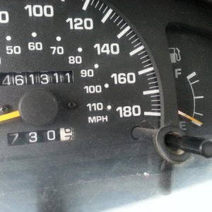 Low fuel light just came on - one tank of fuel on a trip through the Rocky Mountains.