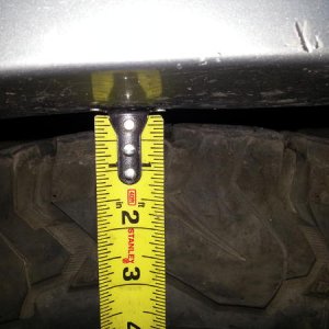 Front sway bar disconnected,  0.25"