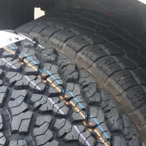 Got my new tires in...General Grabber AT2's...285/70r17.  Can't wait to get these mounted, balanced and installed on my new SCS F5 Matte Dark Bronze w