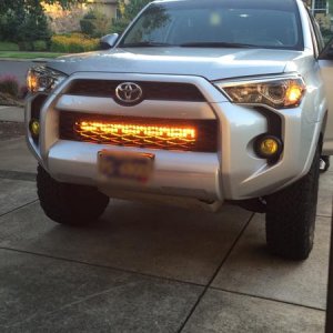 28.5" dual white amber LED bar install