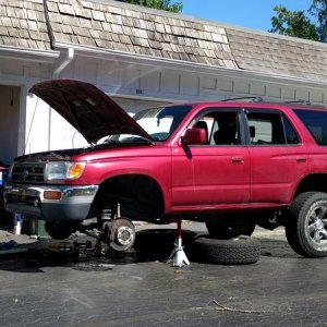 Suspension upgrade in progress