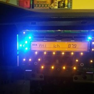 checking to make sure I have the new LEDs soldered in correctly
