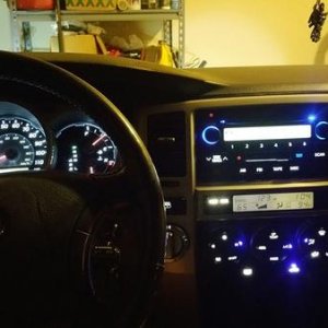 the finished product, yes I swapped the steering wheel control LEDs, the door window LED, shifter everything.  If you have any questions as to what al