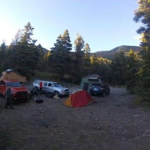 Camping and fishing with the crew.
