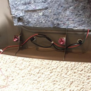 Combined to 20 guage hook up wire, soldered, heat shrinked, zip tied.