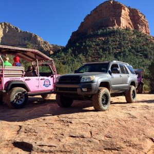 First stop on Broken Arrow Trail. There are lots of pink jeeps giving tours.