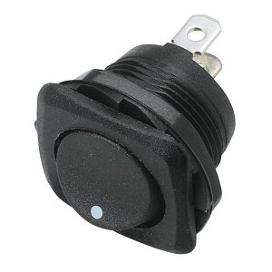 $3.50 - SPST black rocker switch from Radio Shack (didn't feel like waiting for Amazon Prime to deliver) - 
https://www.radioshack.com/products/spst-b