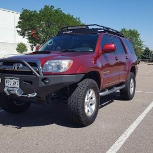 Steel bumper & winch installed.