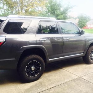 Wheels, Tires, and 3" lift.