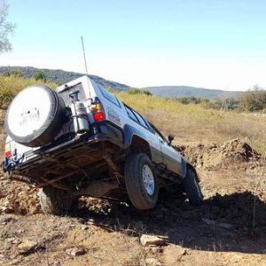 Tire in the air!