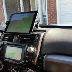 Ram mount installed for iPad Air 2...permanent installation with drilled holes to secure base. Very clean install and was worth it for the stability i