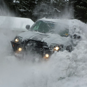 Busting through 5' snow!